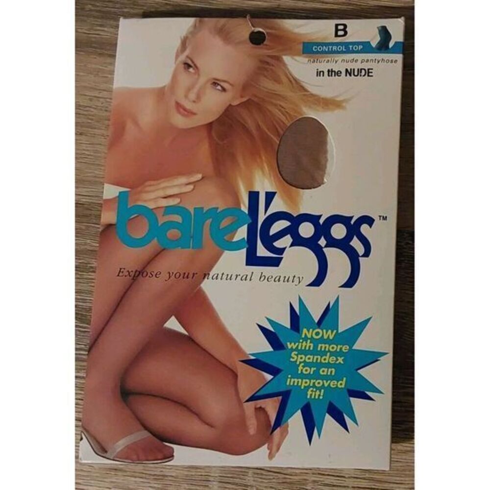 Vintage Bare Leggs Control‎ Top Pantyhose NUDE Size B New